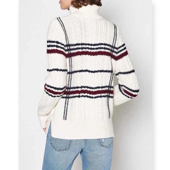 [reposted] Joie Off White Wool Turtleneck Cable Knit Sweater - Picture 9 of 9